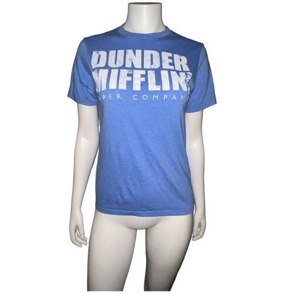Ripple Junction Dunder Mufflin Paper Company Blue T-Shirt Unisex Small EUC - Picture 1 of 6